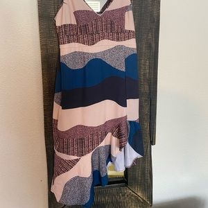 XL asymmetrical printed dress